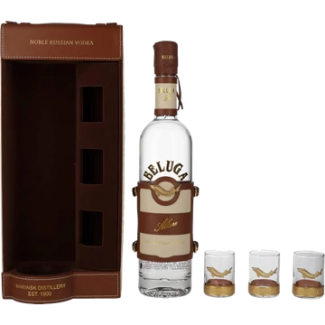 Beluga Allure Vodka (Díszdoboz + 3 Pohár) (0,7L|40%)